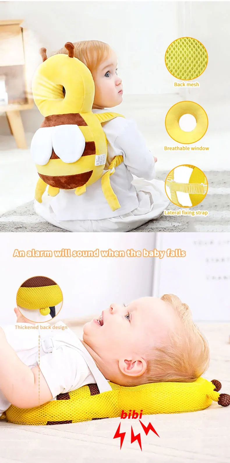 Baby Bee Head Protector Pillow